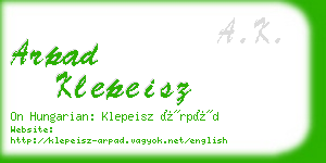 arpad klepeisz business card